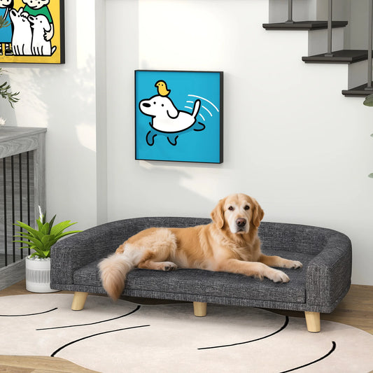 Canapé surélevé pour grand chien PawHut – 98 × 67 cm
