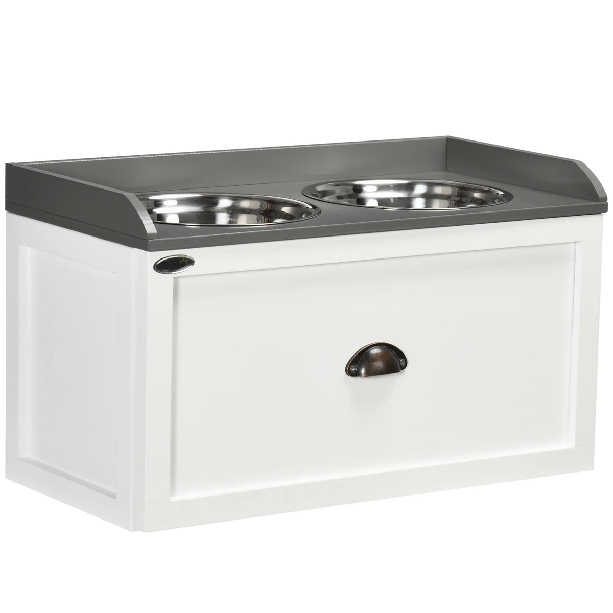 Meuble repas surélevé PawHut avec deux gamelles – 60 × 30 cm