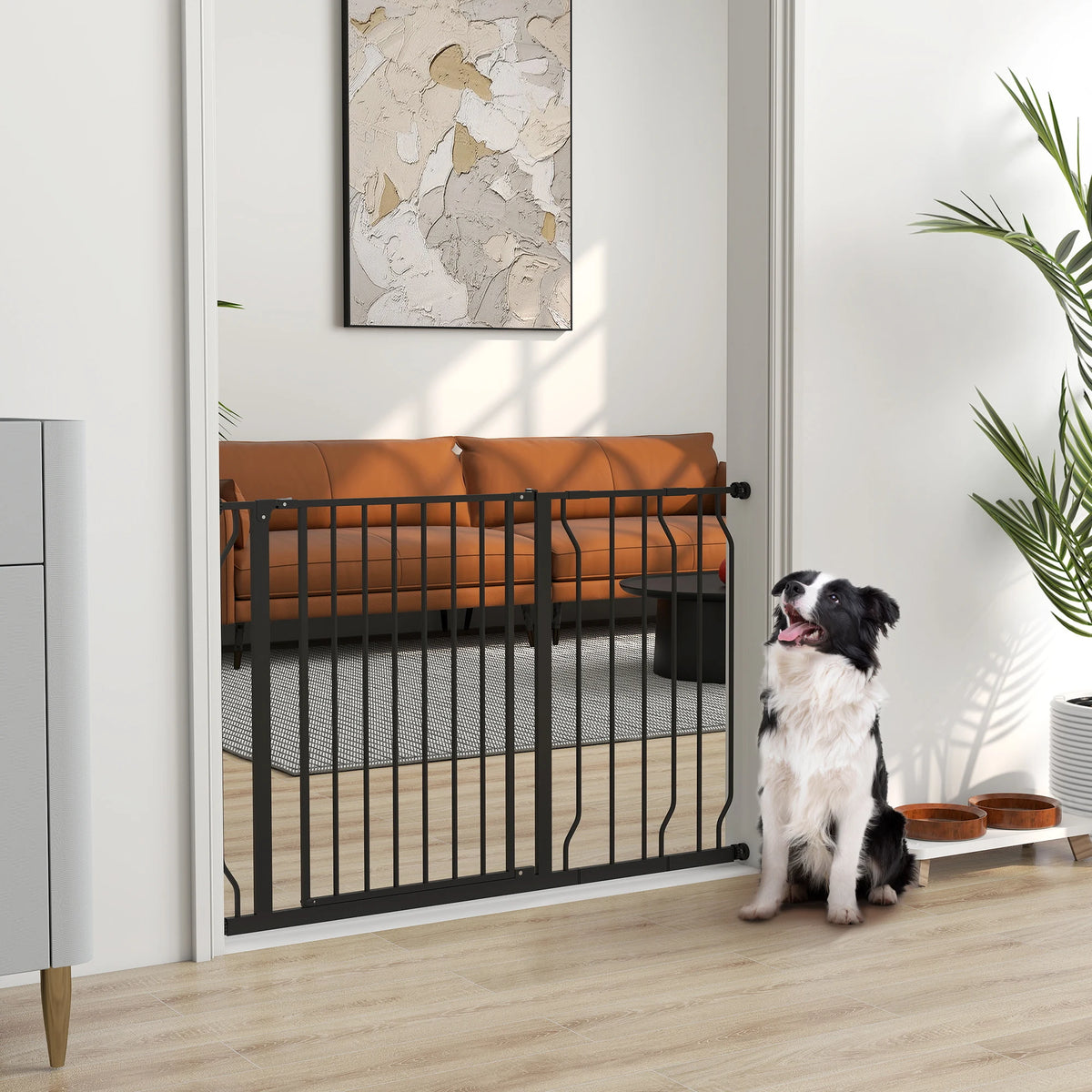 Barrière de sécurité PawHut avec portillon – 75 à 115 cm