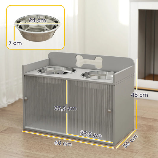 Meuble repas surélevé avec rangement 50 L pour grand chien