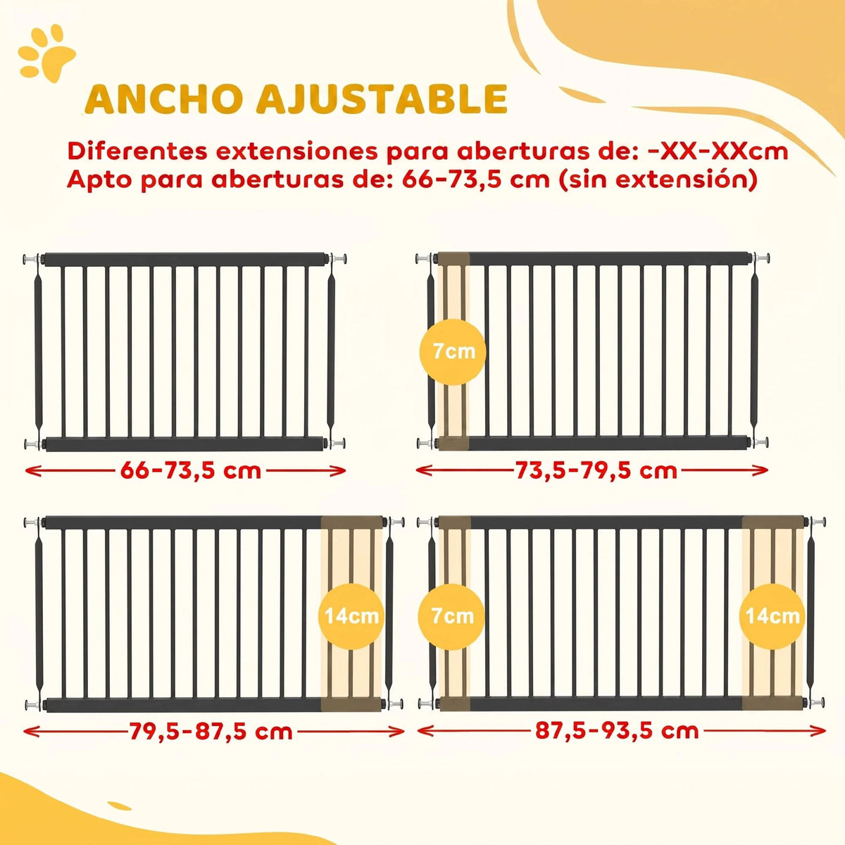 Barrière basse extensible PawHut pour petit chien – 67 à 93,5 cm