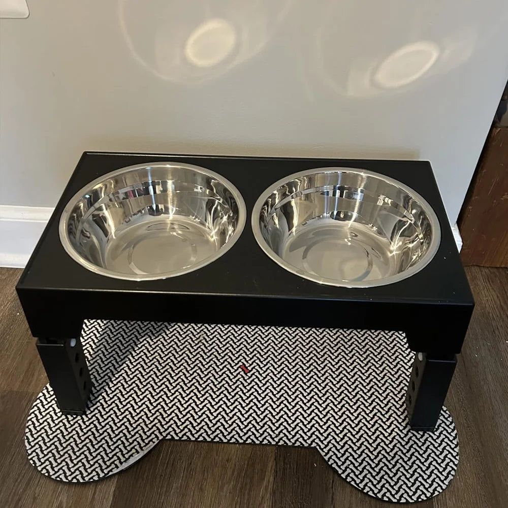 PETRAVEL – Support réglable avec deux gamelles en inox
