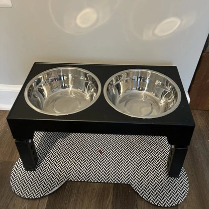 PETRAVEL – Support réglable avec deux gamelles en inox
