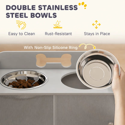 Meuble repas surélevé avec rangement 50 L pour grand chien