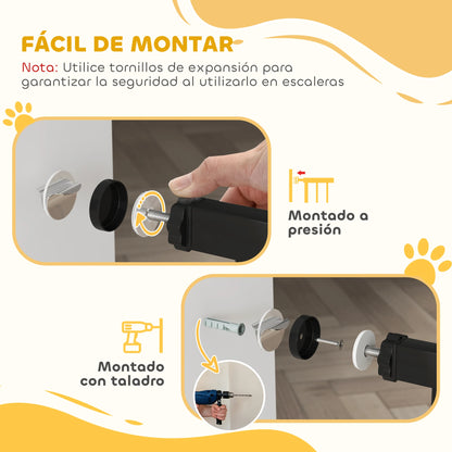 Barrière de sécurité PawHut avec portillon – 75 à 115 cm