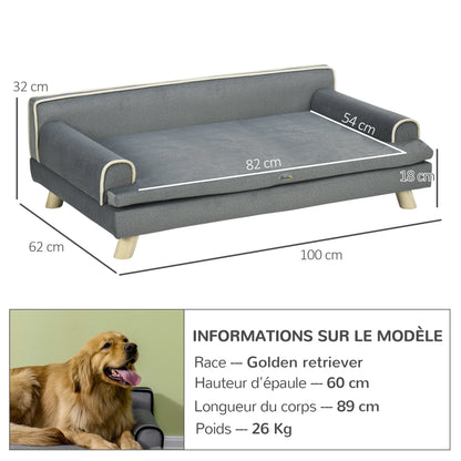 Canapé scandinave PawHut – 100 × 62 cm