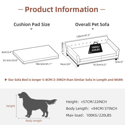 Canapé surélevé pour grand chien BINGOPAW