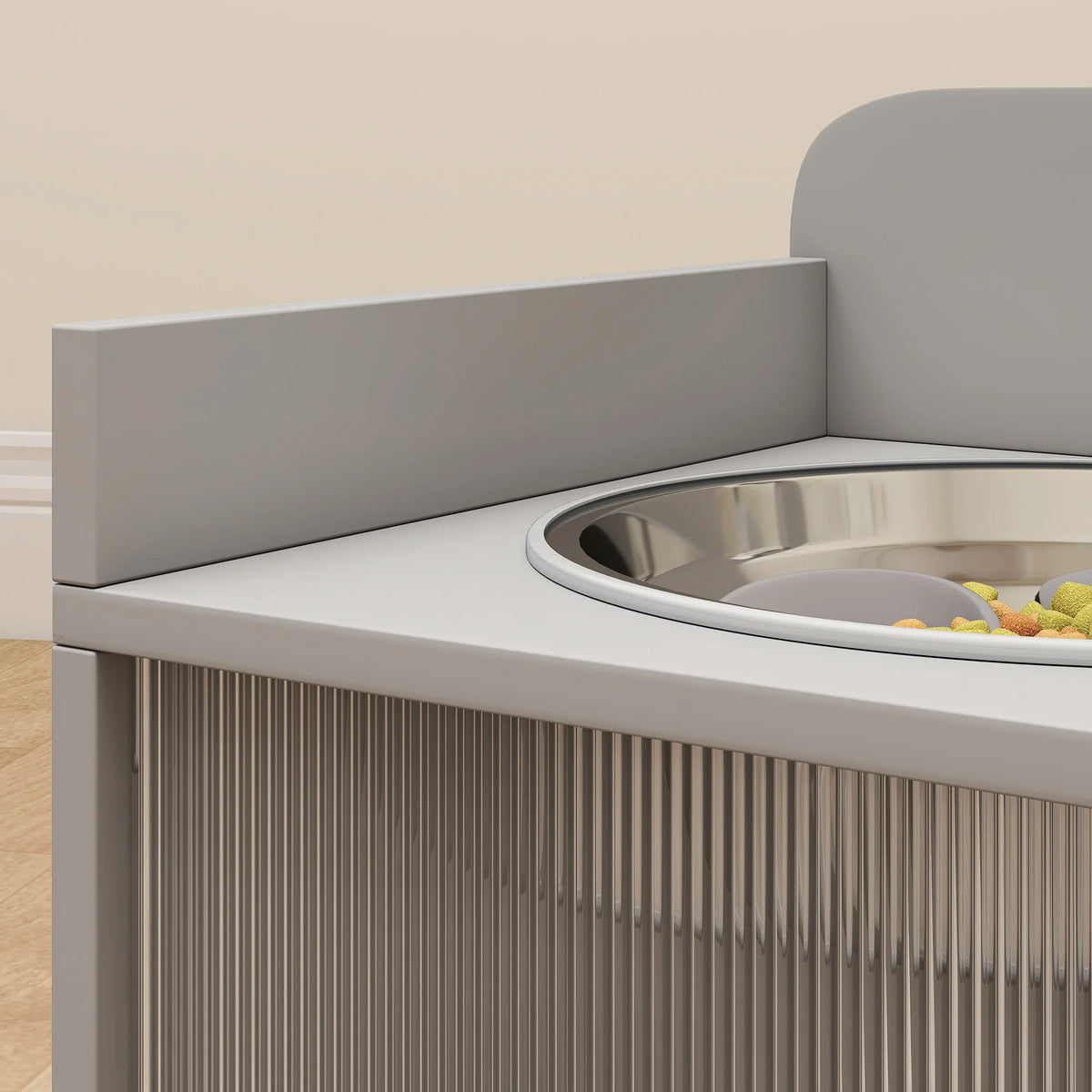 Meuble repas surélevé avec rangement 50 L pour grand chien