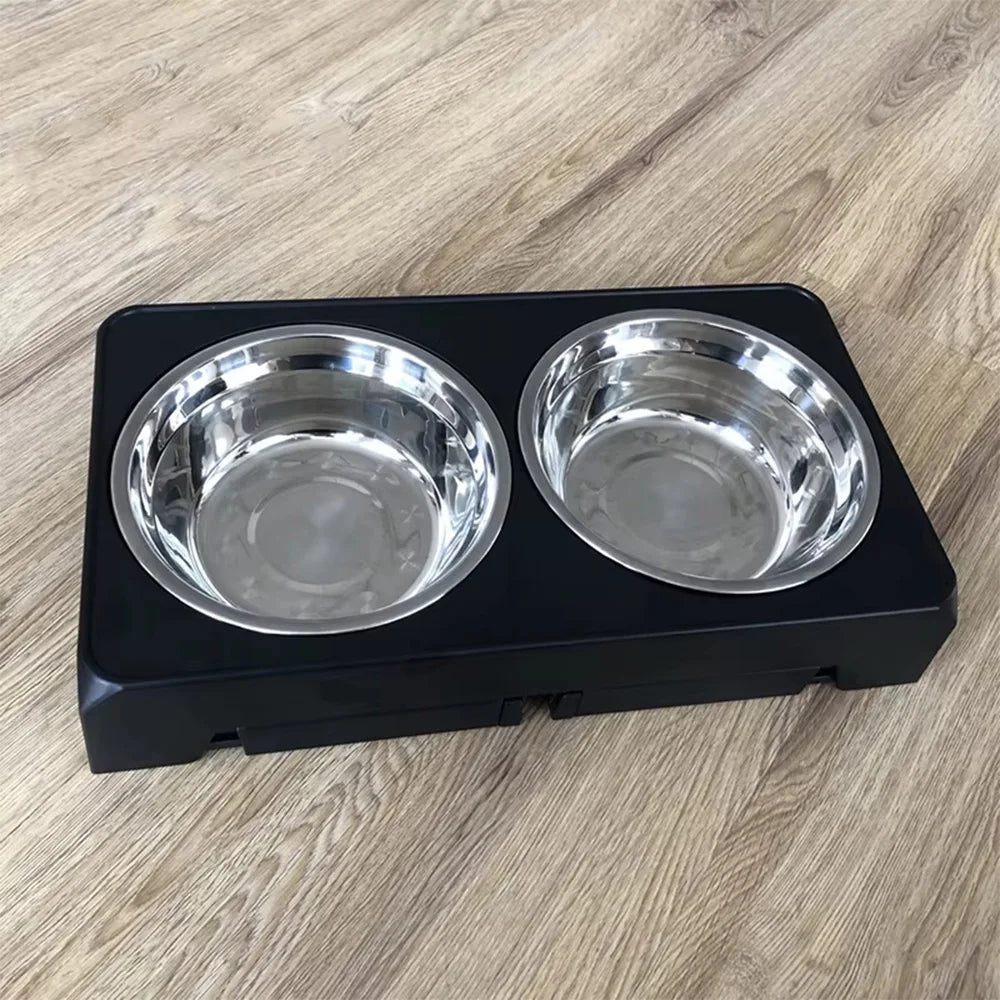 PETRAVEL – Support réglable avec deux gamelles en inox