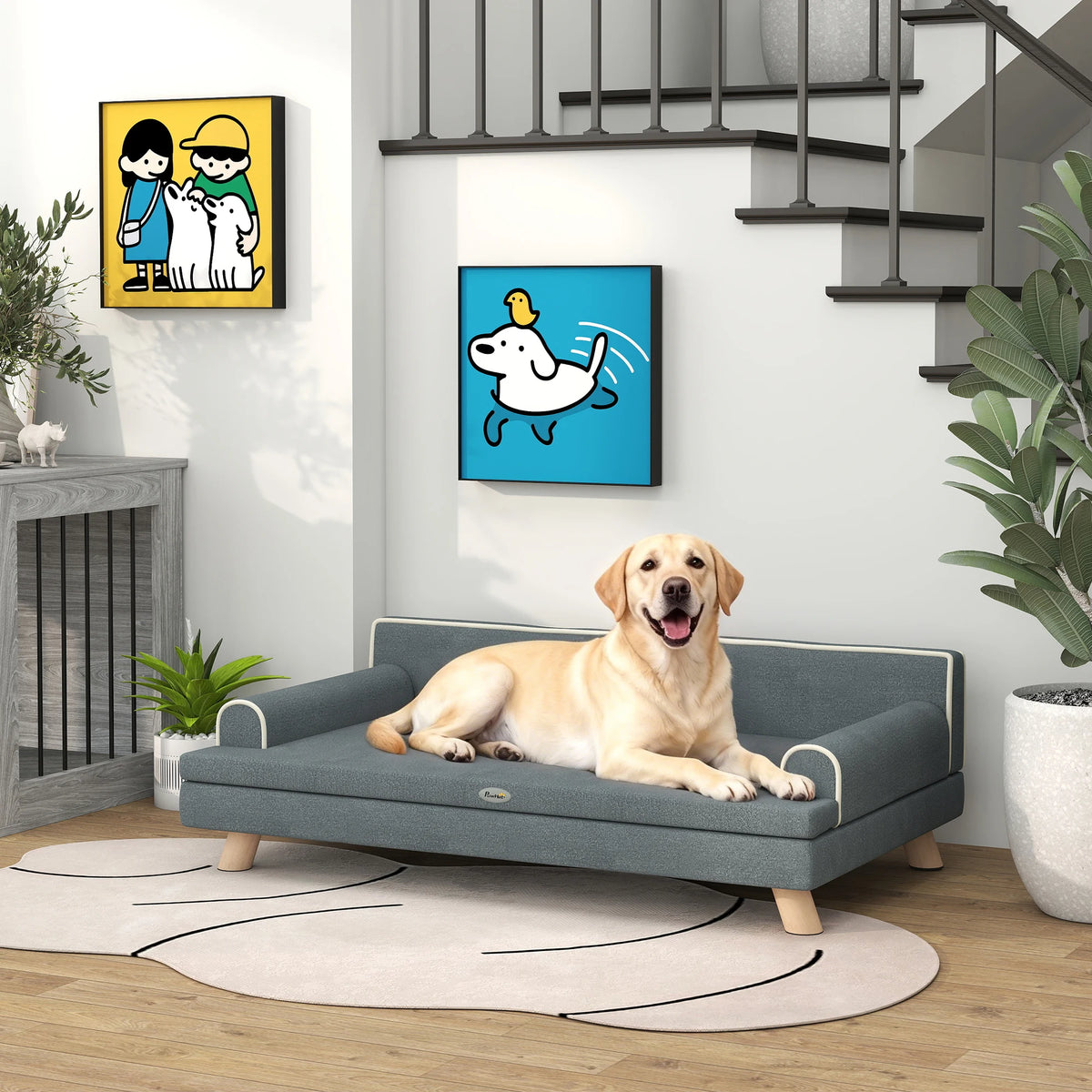 Canapé scandinave PawHut – 100 × 62 cm