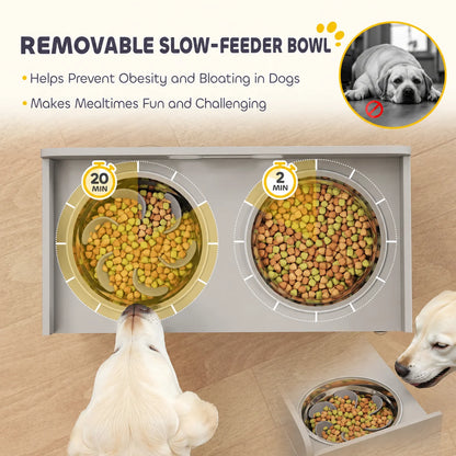 Meuble repas surélevé avec rangement 50 L pour grand chien