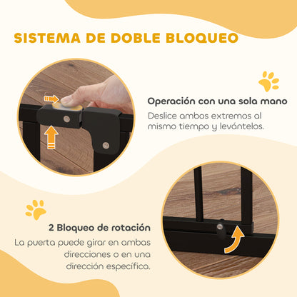 Barrière de sécurité PawHut avec portillon – 75 à 115 cm